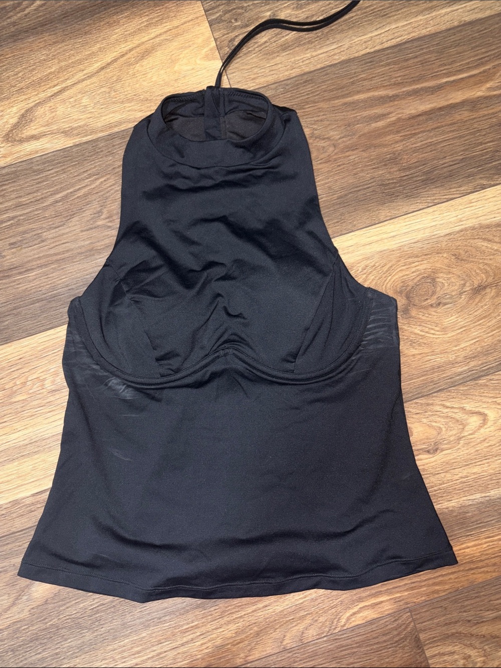 Athleta Black High-Neck Halter Tank or Swim Top